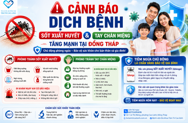CẢNH BÁO: DỊCH BỆNH SỐT XUẤT HUYẾT VÀ TAY CHÂN MIỆNG TĂNG MẠNH TẠI ĐỒNG THÁP