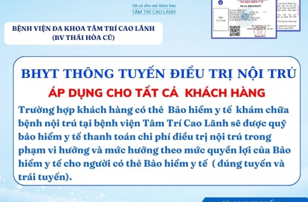 BẢO HIỂM Y TẾ THÔNG TUYẾN ĐIỀU TRỊ NỘI TRÚ