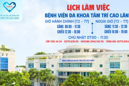 Lịch làm việc Bệnh viện Đa khoa Tâm Trí Cao Lãnh tuần 38 từ ngày 15/9/2025 - 21/9/2025