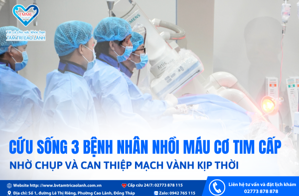 BỆNH VIỆN TÂM TRÍ CAO LÃNH CHỤP VÀ ĐẶT STENT THÀNH CÔNG 3 CA NHỒI MÁU CƠ TIM CẤP VỚI EKIP NỘI VIỆN TRONG NGÀY 08/12